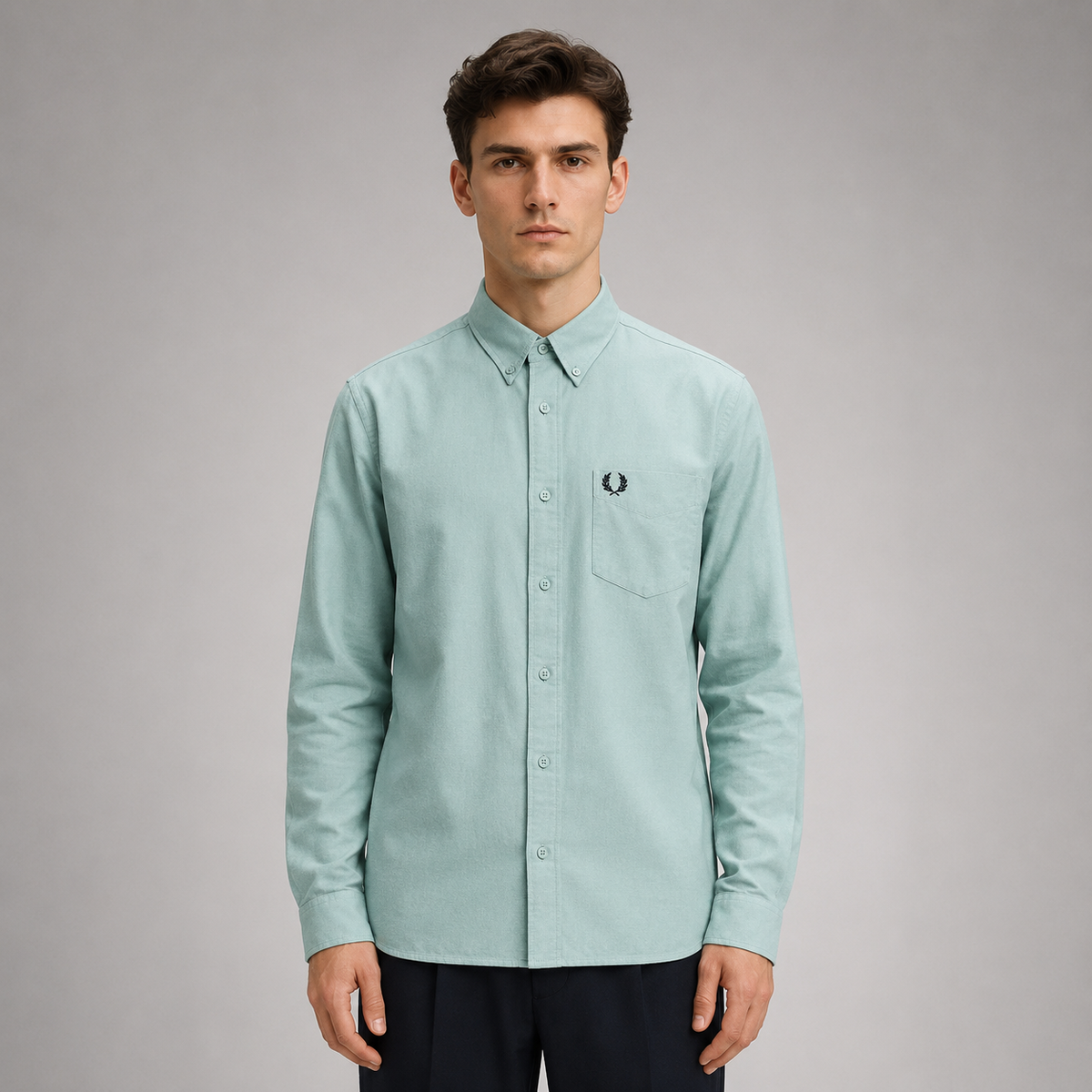 Fred Perry Men's Long Sleeve Button-Down Shirt – Premium Cotton Smart Casual Shirt